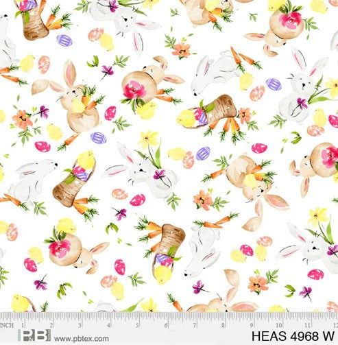 Hoppy Easter Tossed Bunnies fabric