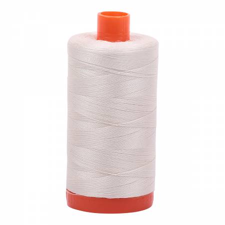 Mako Cotton Thread Solid 50wt 1422yds Silver White