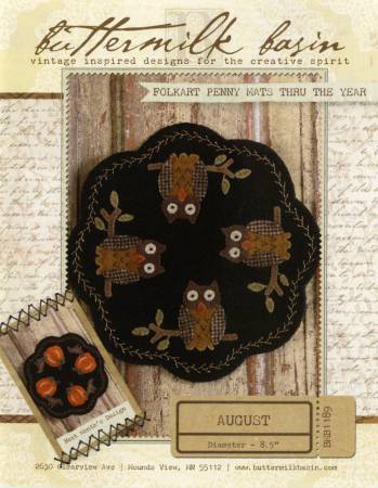 Folkart Penny Mats through the Year August owls pattern