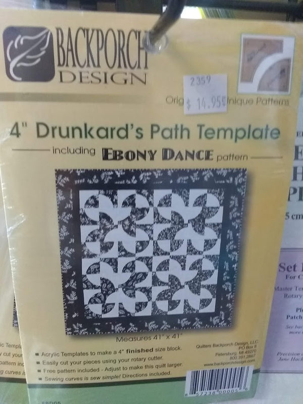 4" Drunkard's Path Template