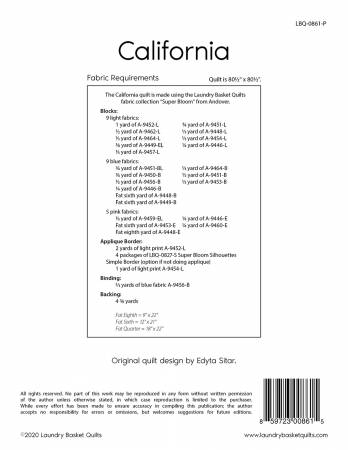 California Pieced Quilt Pattern