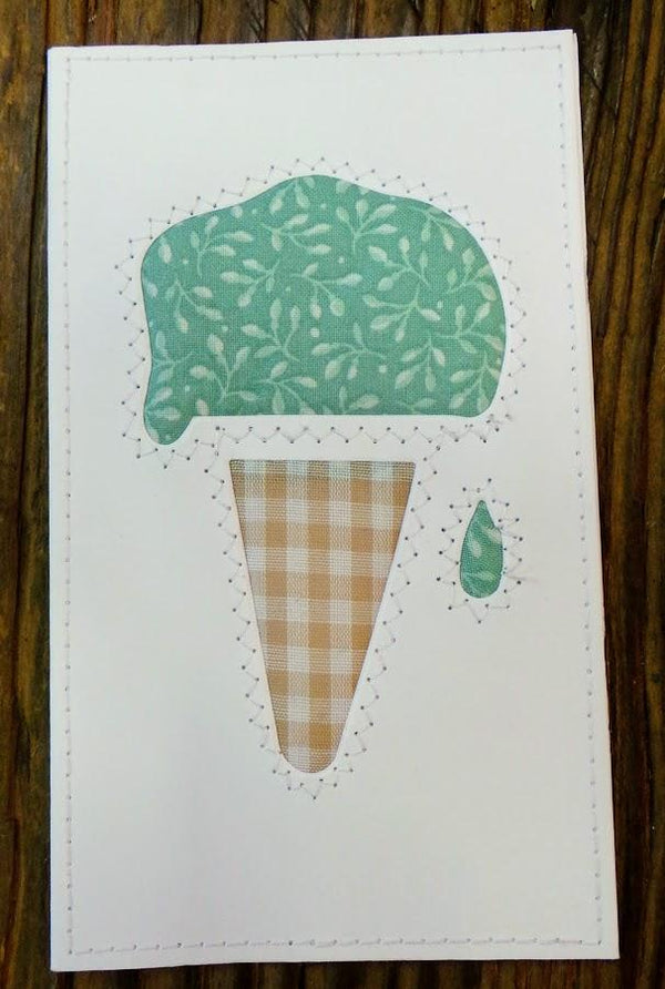 Ice Cream Cone Quilted Card