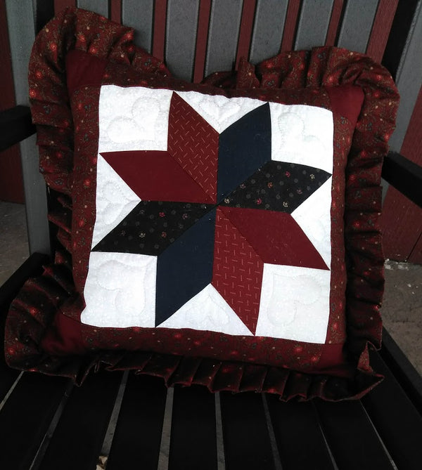 Star Pillow Cover with ruffle